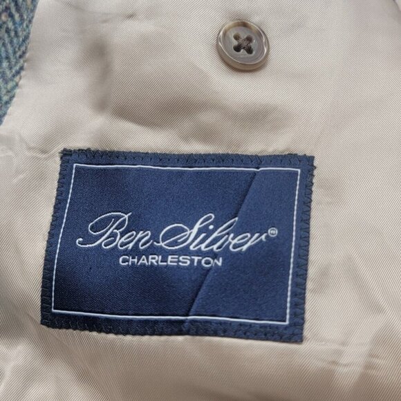 BEN SILVER Jacket Mens 42R Multi TWEED Herringbone Blazer Sport Coat Heavy Wool - Picture 9 of 13